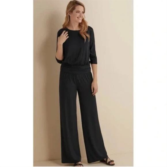 Soft Surroundings Women's Toujours Jumpsuit Black Size M - Picture 1 of 11